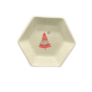 Christmas Small 6-Sided Trinket Dish Christmas Tree and Star Adorn the Dish